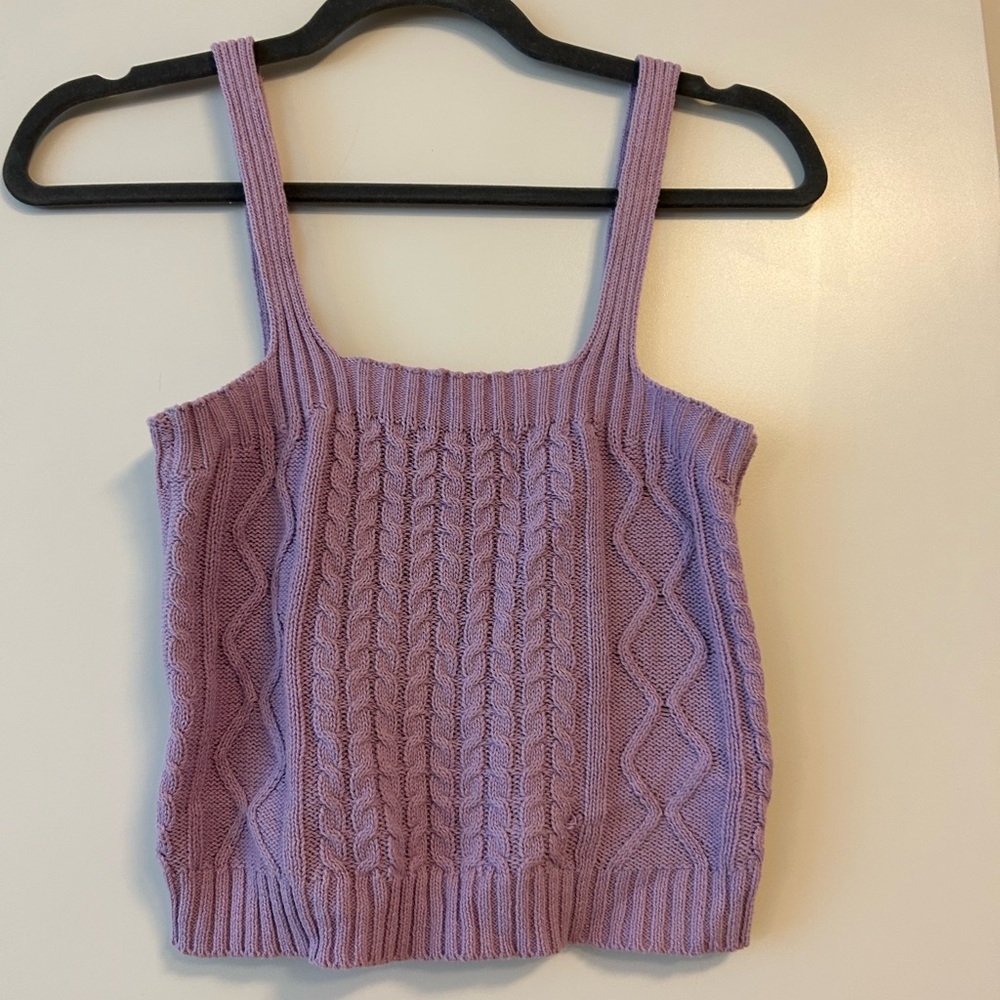 Purple knit tank top size small